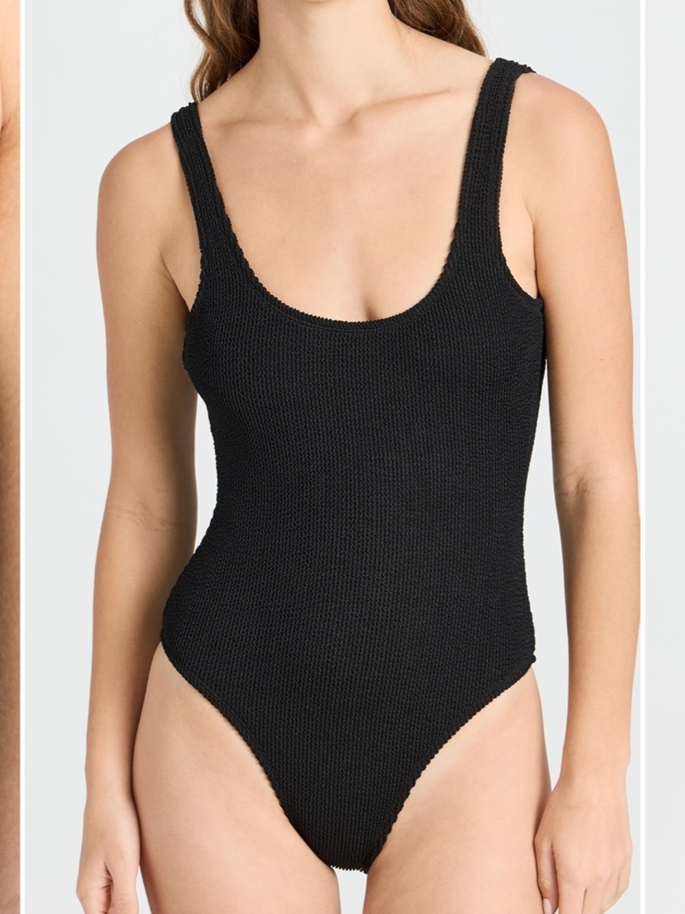 Good American Always Fits Black Textured One-Piece Swimsuit S/M New